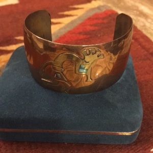 Copper with  abalone shell Kokapelli